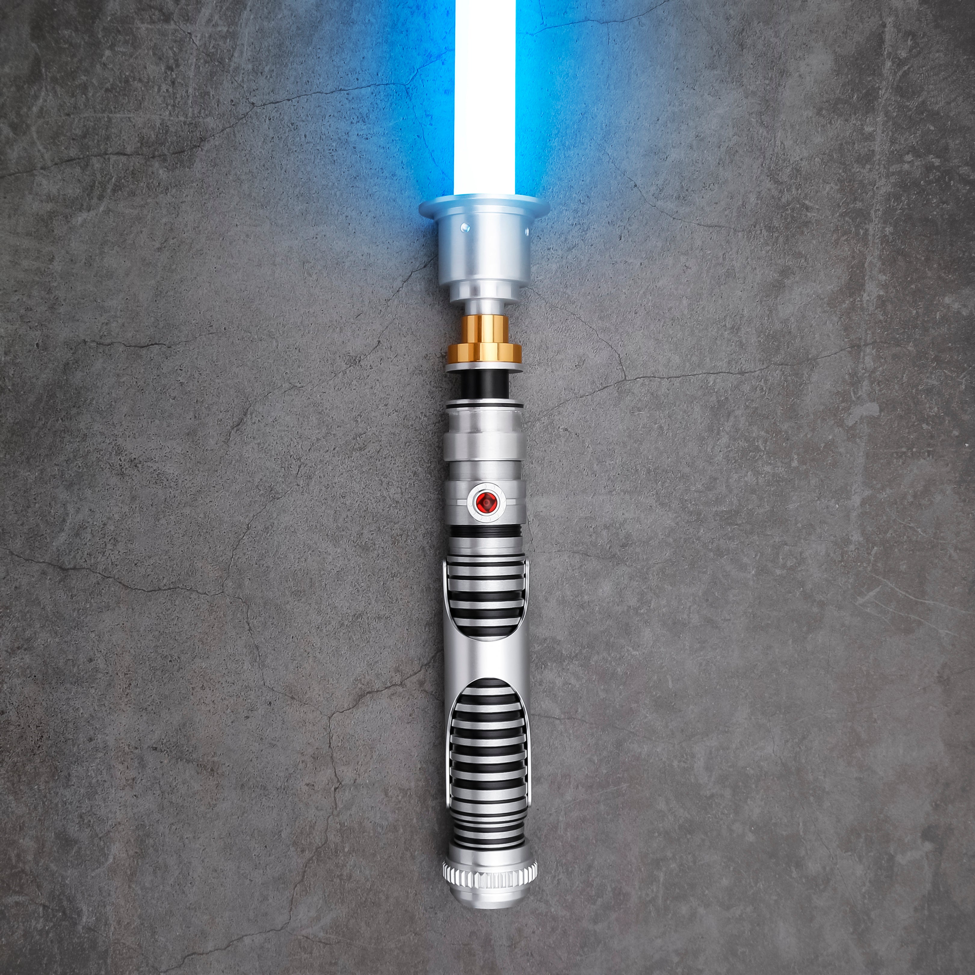 Aegis Edge Neopixel Saber – Extended Hilt Silver/Black with Ruby